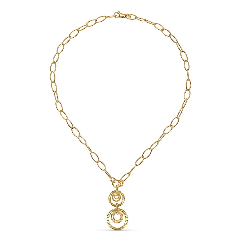 Collier motif double cercle – Or jaune 18 carats | Azuline