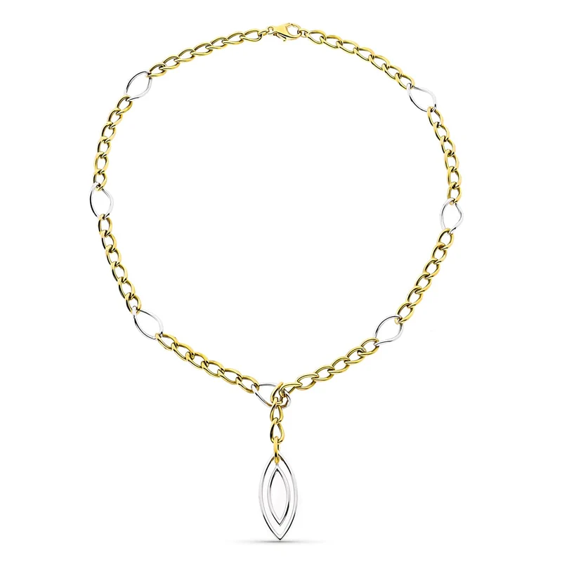 Collier bicolore maillons large – Or 18 carats | Azuline