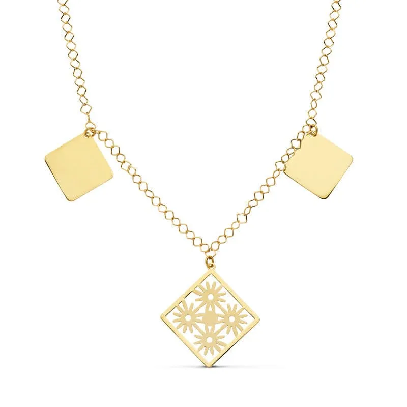 Collier losanges géométriques – Or jaune 18 carats | Azuline