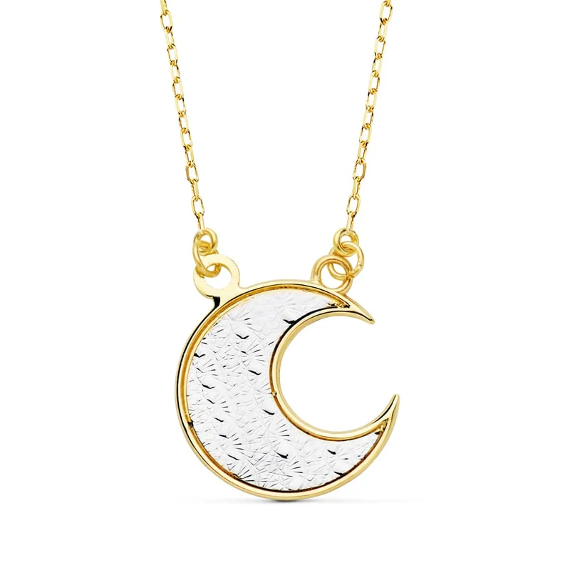 Collier lune bicolore – Or 18 carats | Azuline