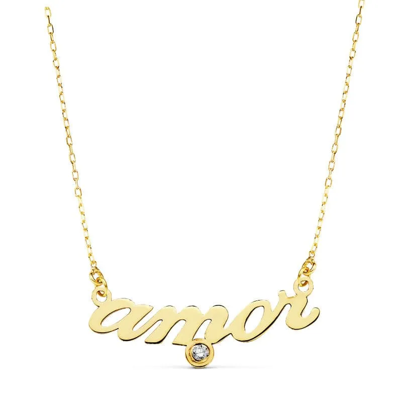 Collier or jaune 18 carats love zircone – Or jaune 18 carats | Azuline