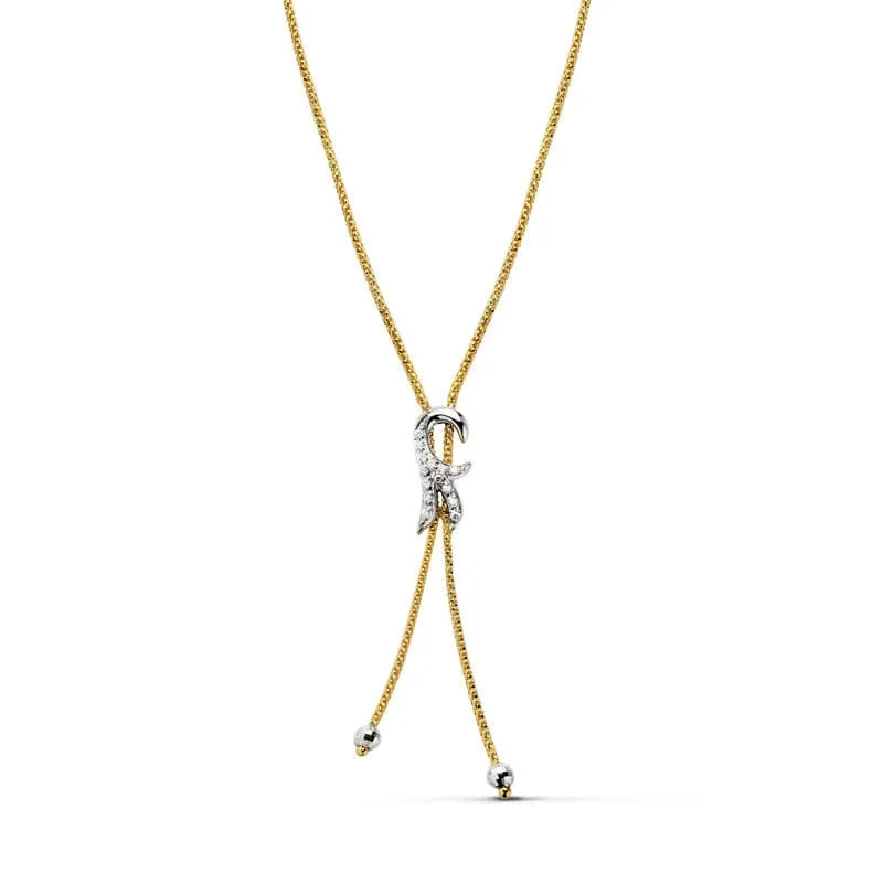 Collier fleur lis bicolore – Or 18 carats | Azuline