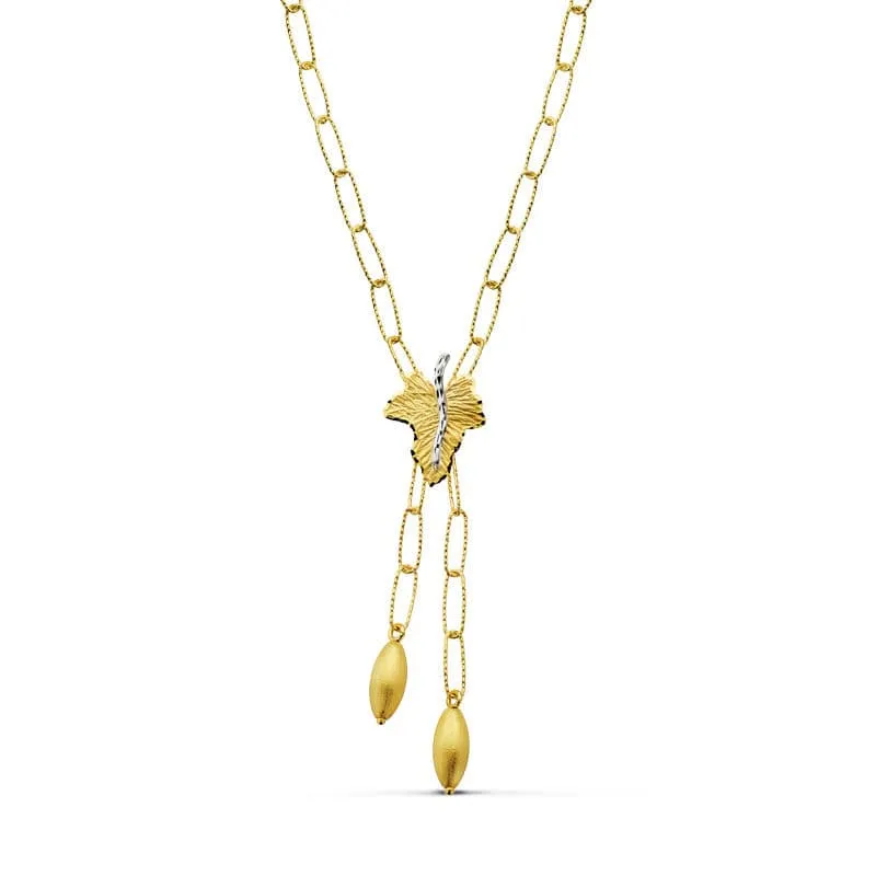 Collier feuille bicolore – Or 18 carats | Azuline