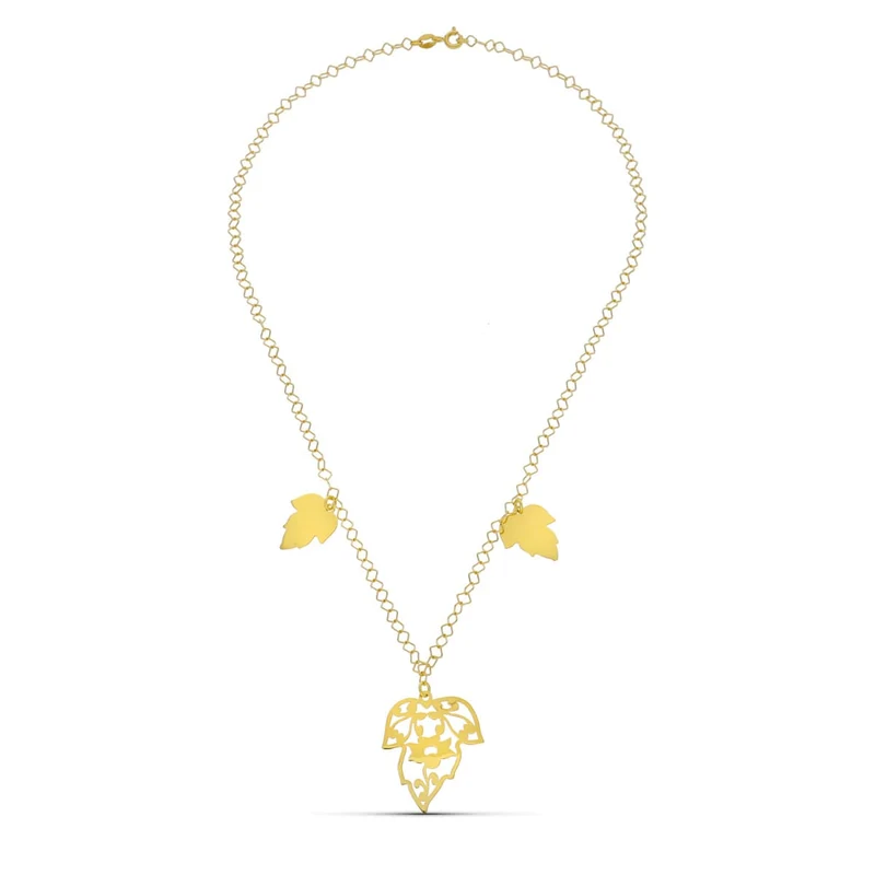 Collier feuilles en or jaune 18 carats – Azuline
