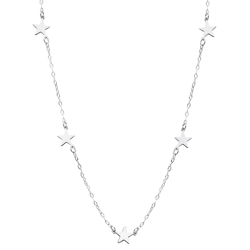 Collier étoiles or blanc 18 carats 42 cm – Or blanc 18 carats | Azuline