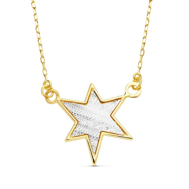 Collier étoile bicolore – Or 18 carats | Azuline