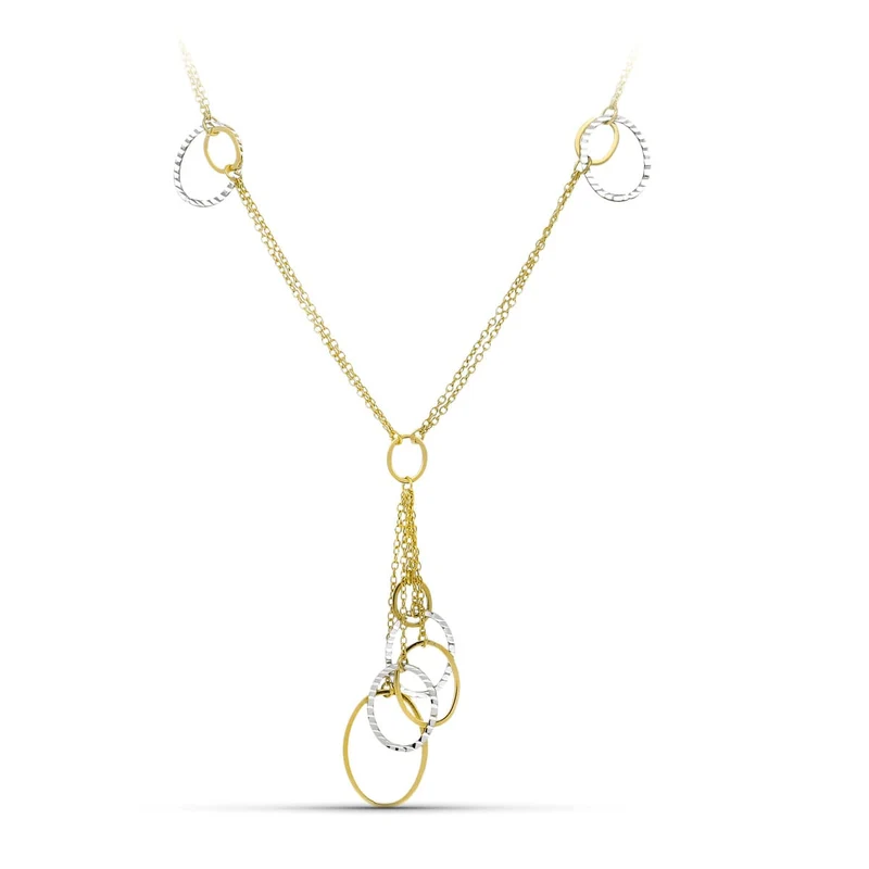 Collier double chaîne et motifs bicolore – Or 18 carats | Azuline
