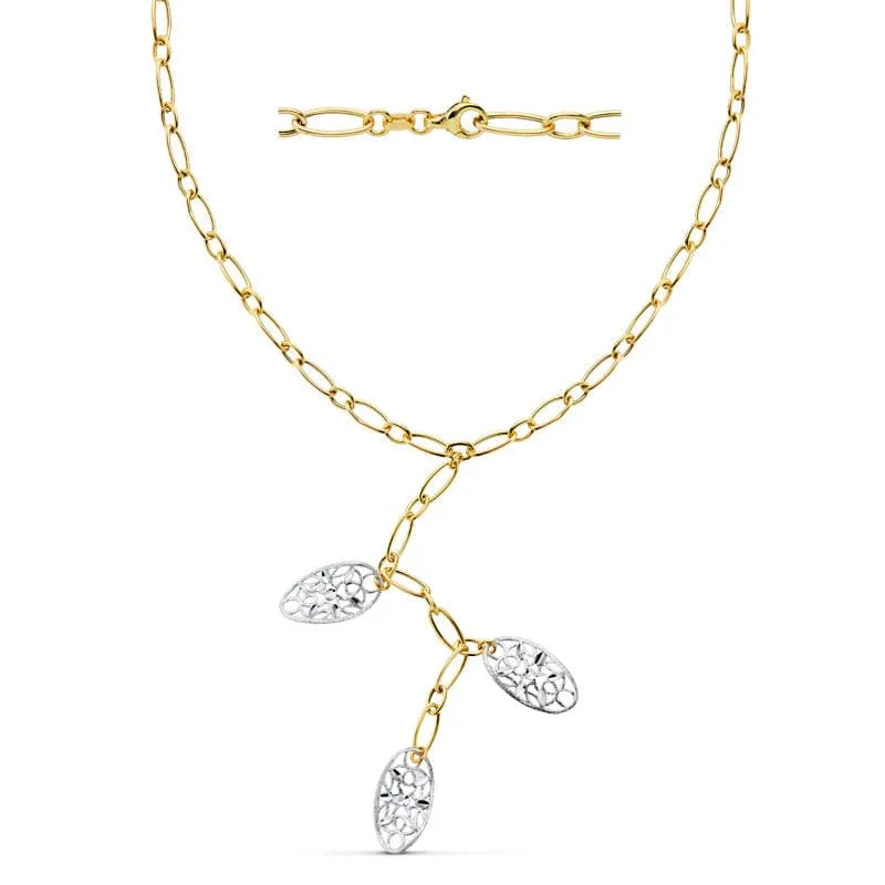 Collier creux motifs ovales – Or bicolore 18 carats | Azuline