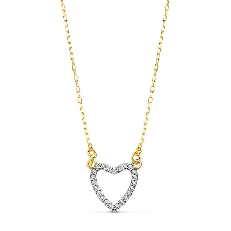 Collier cœur oxyde de zirconium – Or 18 carats | Azuline