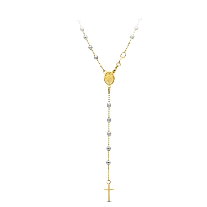 Chapelet rosaire or bicolore 45 cm – Or 18 carats | Azuline