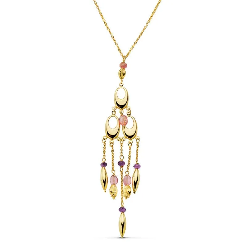 Collier chaîne et pierre – Or jaune 18 carats | Azuline