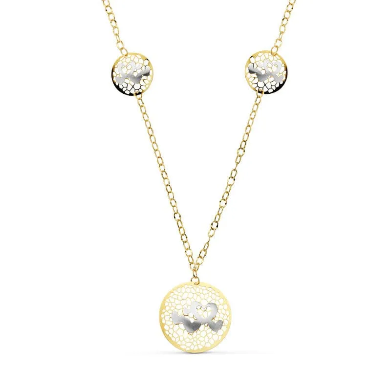 Collier bicolore cœurs – Or 18 carats | Azuline