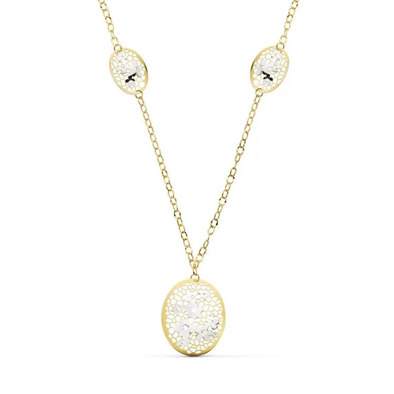 Collier bicolore fleurs – Or 18 carats | Azuline