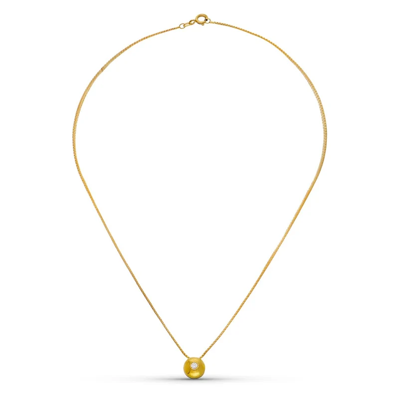Collier bicolore avec oxyde de zirconium – Or 18 carats | Azuline