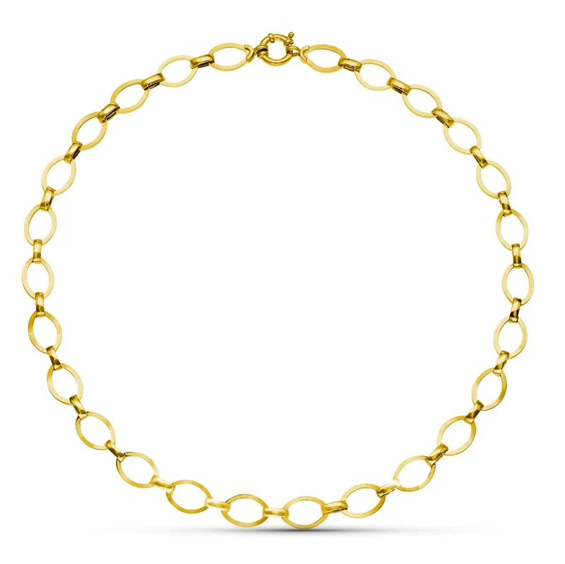 Collier or bicolore maillons 8 mm 42 cm – Or 18 carats | Azuline