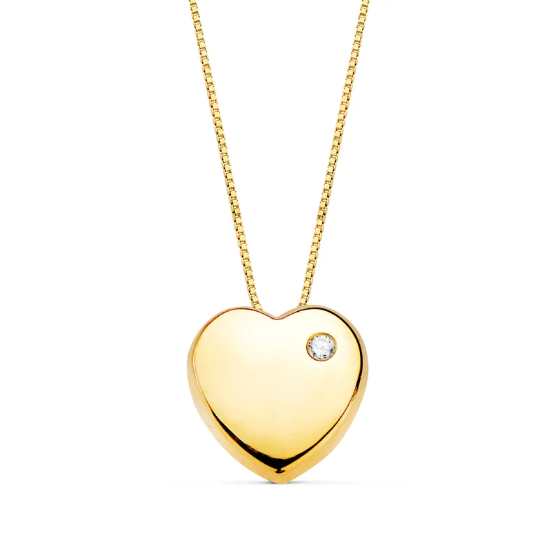 Chaîne pendentif cœur zirconie – Or jaune 18 carats | Azuline
