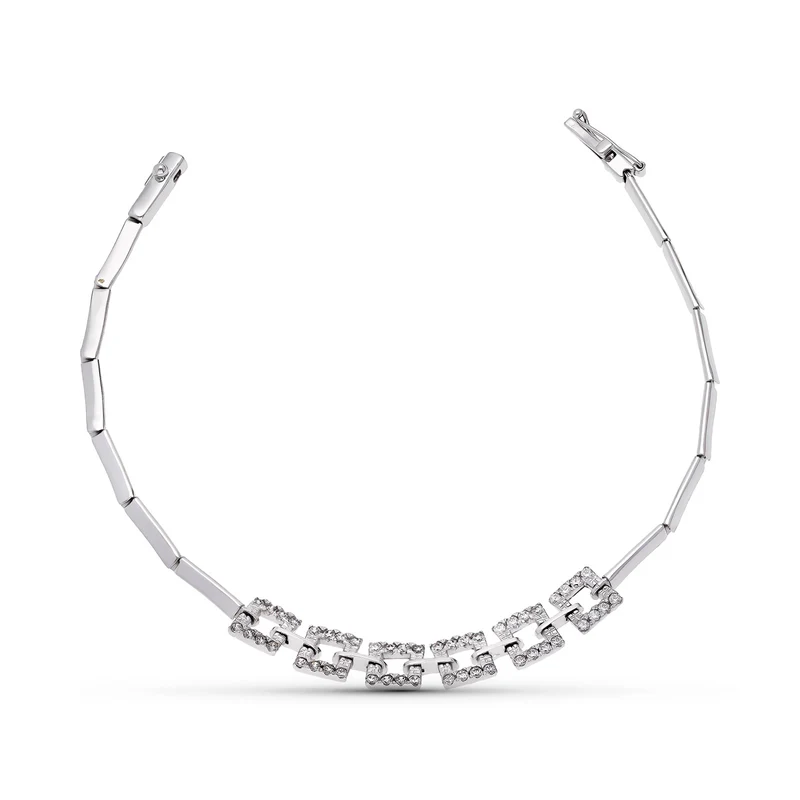 Bracelet or blanc 18 carats avec oxydes de zirconium – Azuline