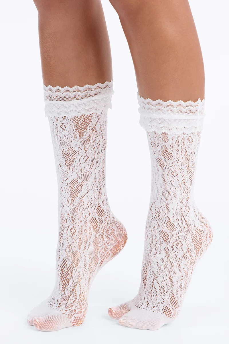 Tabi Lace Socks - White
