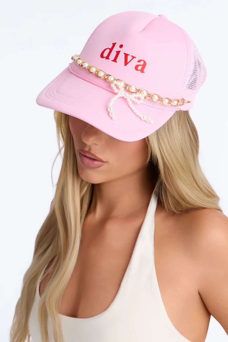 Diva Trucker Hat - Pink