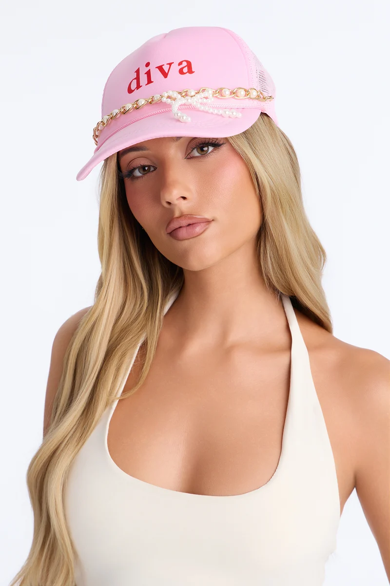 Diva Trucker Hat - Pink