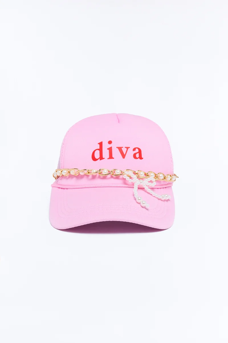 Diva Trucker Hat - Pink