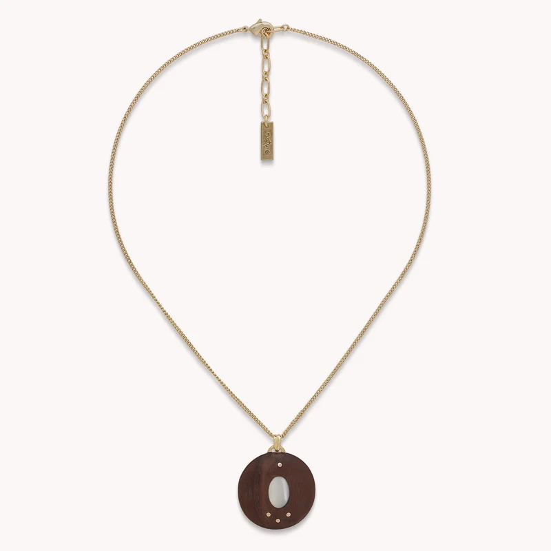 Collier Nature Bijoux Oman Chaine Dorée Petit Pendentif Rond
