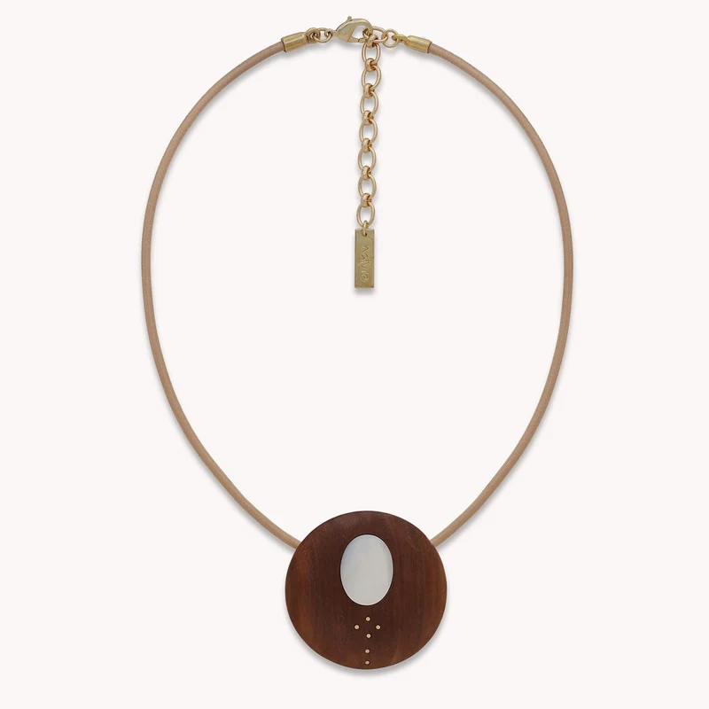 Collier Nature Bijoux Oman Collier court sandow et pendentif rond