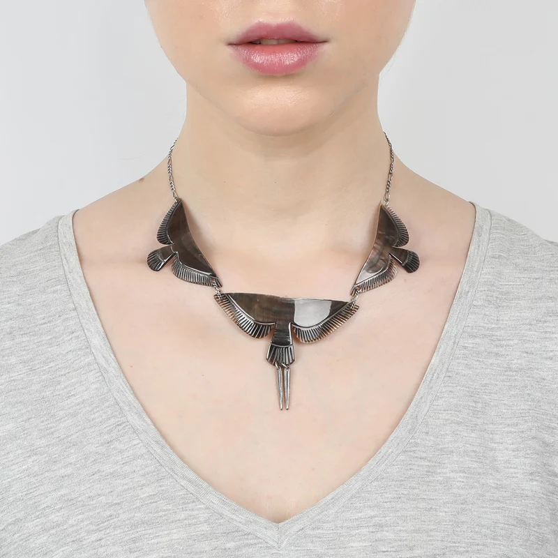 Collier Nature Bijoux Envol Nacre Noire