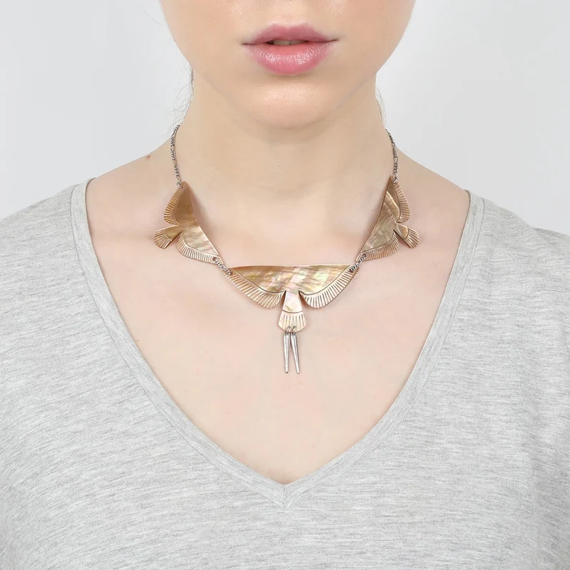 Collier Nature Bijoux Envol Nacre Brune
