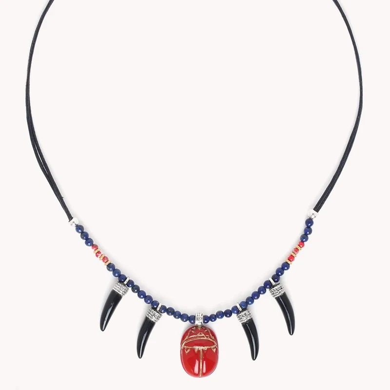Collier Nature Bijoux Sekhmet Scara & dents