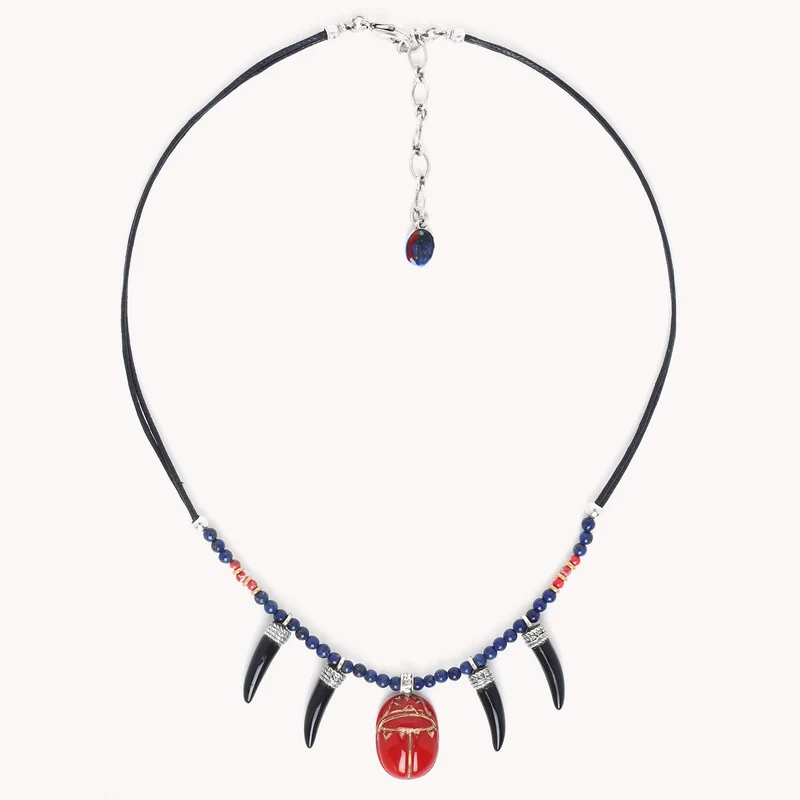 Collier Nature Bijoux Sekhmet Scara & dents