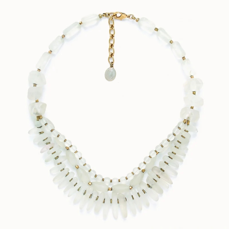 Collier Nature Bijoux Ombre Et Lumiere 3 Rangs Cristal de Roche