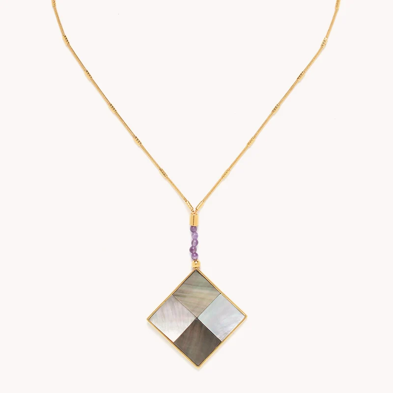 Collier Nature Bijoux Le Square Grand Pendentif