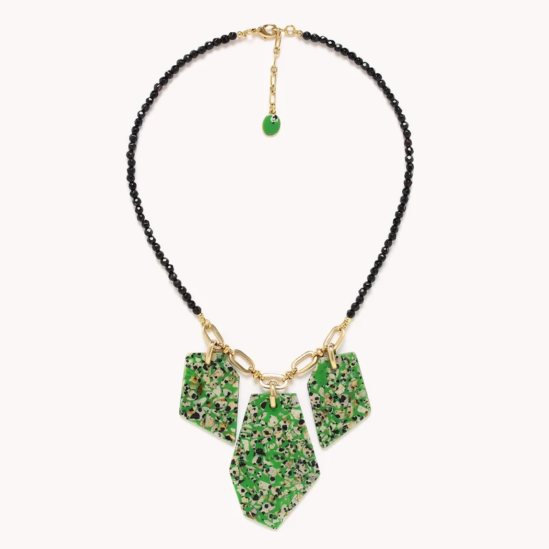 Collier Nature Bijoux Palazzo Plastron Terrazzo Vert