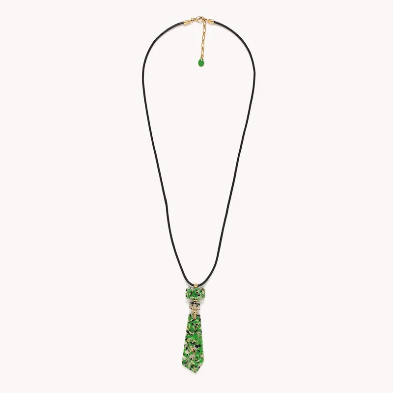 Collier Nature Bijoux Palazzo Long Pendentif Terrazzo Vert