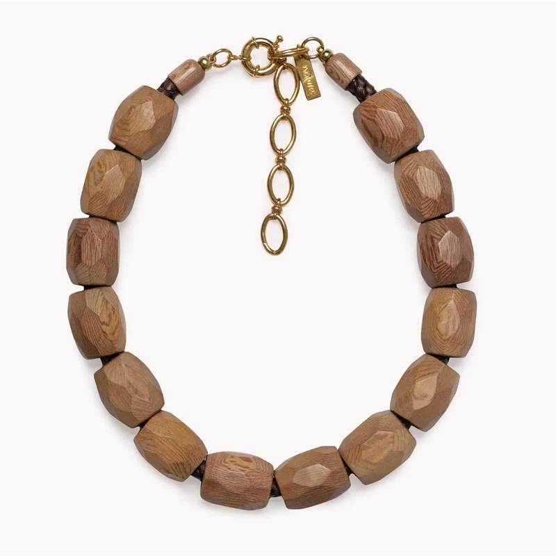 Collier Nature Bijoux Éditions Limitées Bois de Rose et Cuir Italien