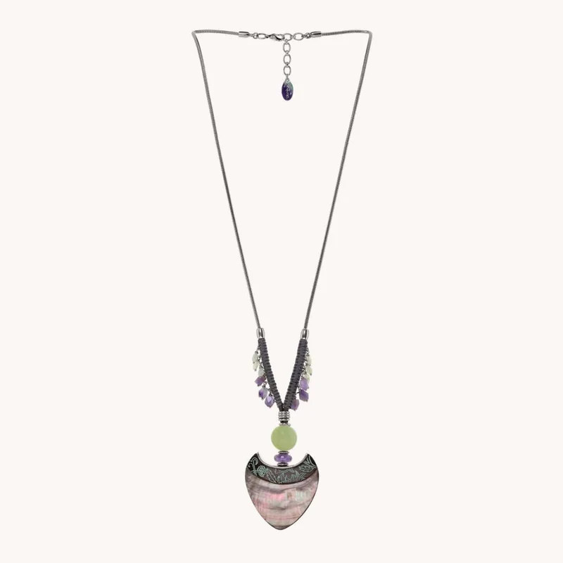 Collier Nature Bijoux Nympheas Long Pampilles Latérales