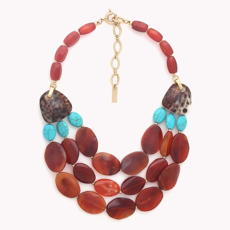 Collier Nature Bijoux Surabaya Plastron 3 Rangs