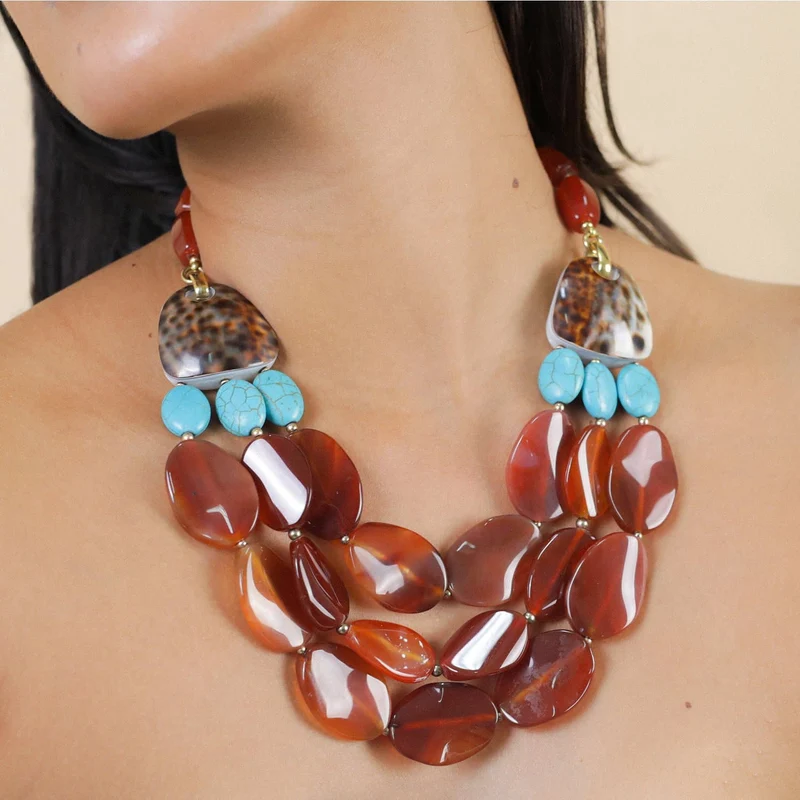 Collier Nature Bijoux Surabaya Plastron 3 Rangs
