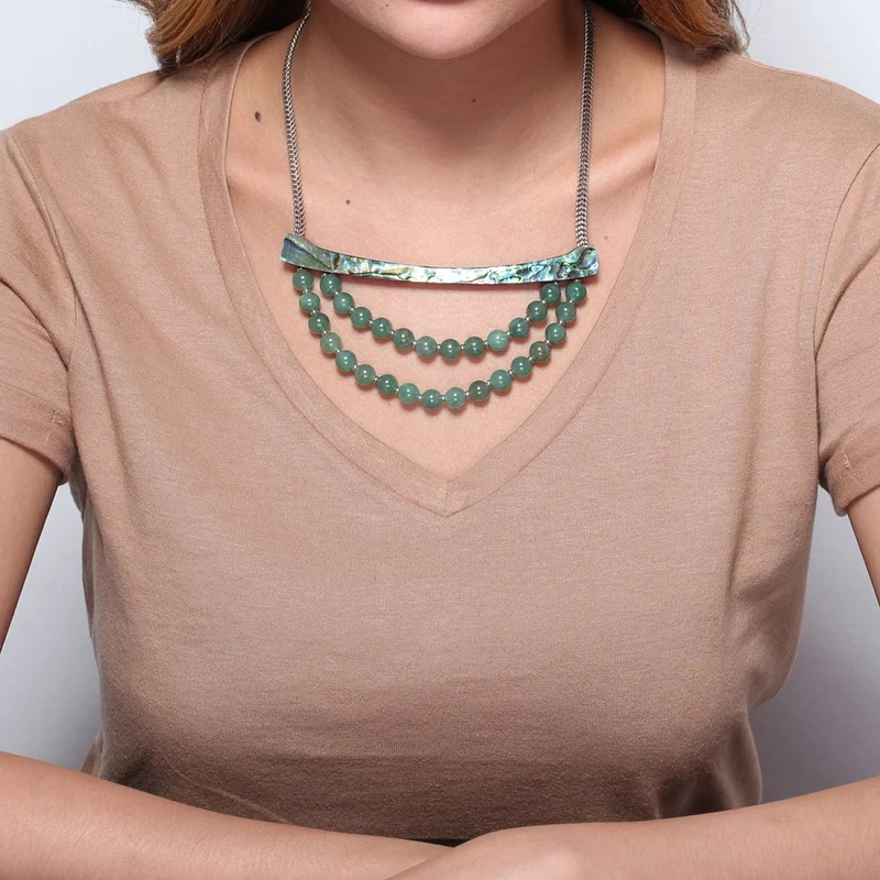 Collier Nature Bijoux Aventurine Plastron