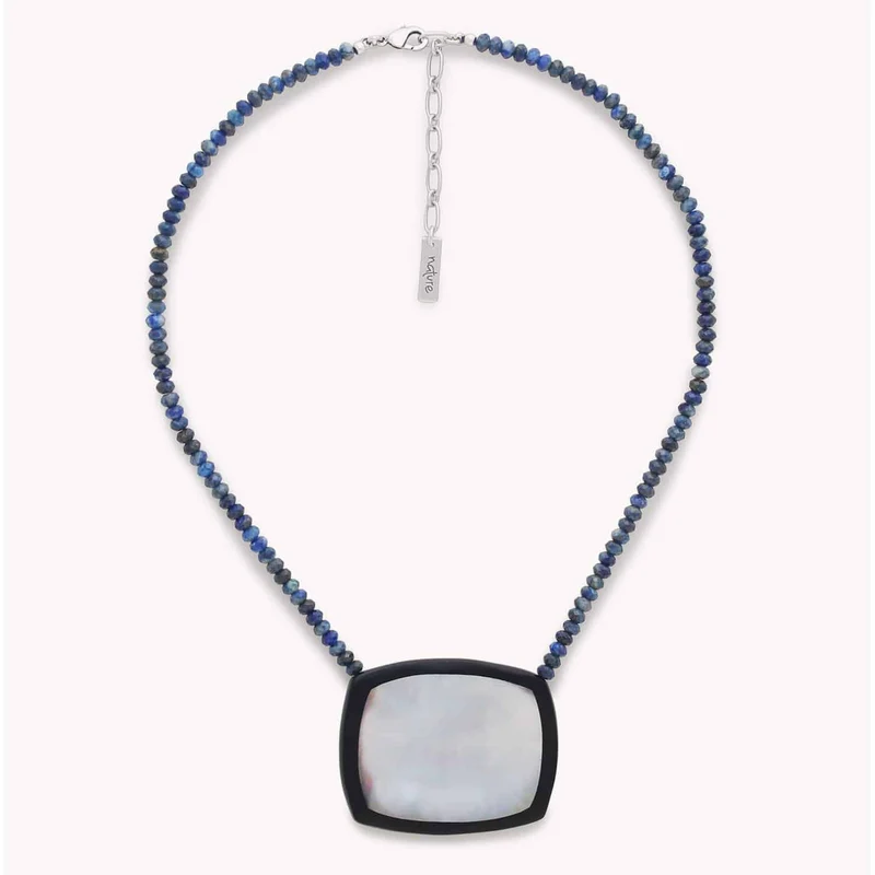 Collier Nature Bijoux Calypso Court Pendentif Nacre Noire