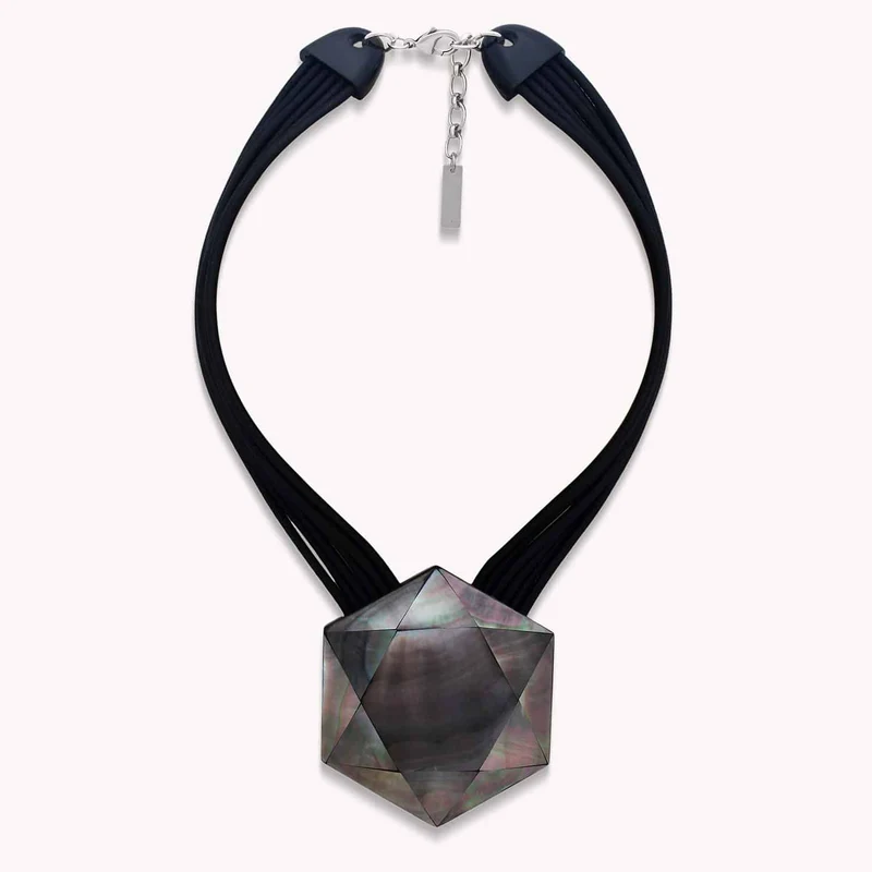 Collier Nature Bijoux Vendome Plastron Pendentif Nacre et Sandow