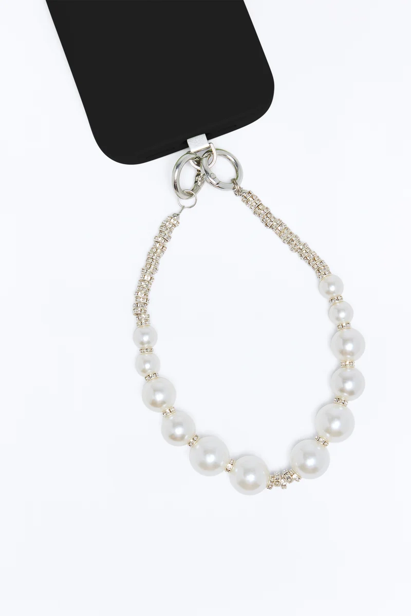 She's A Treasure Pearl Phone Wristlet - Silver/Combo