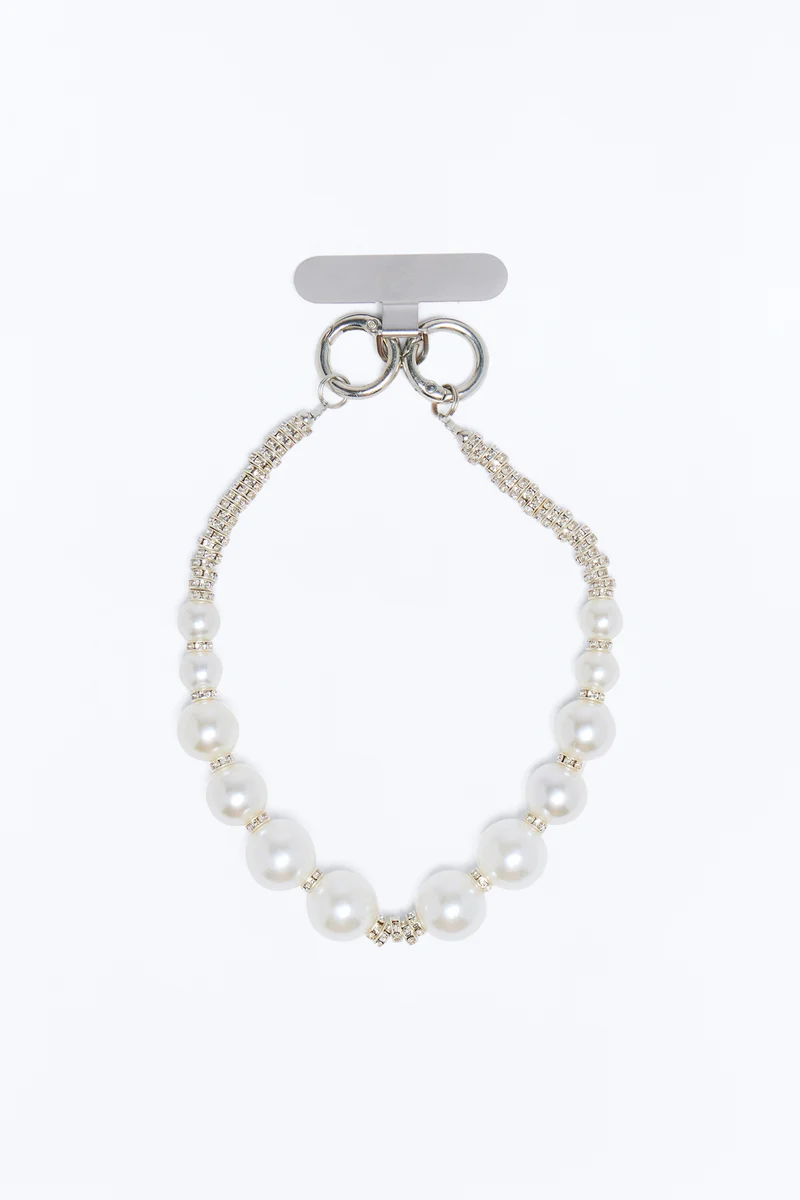 She's A Treasure Pearl Phone Wristlet - Silver/Combo
