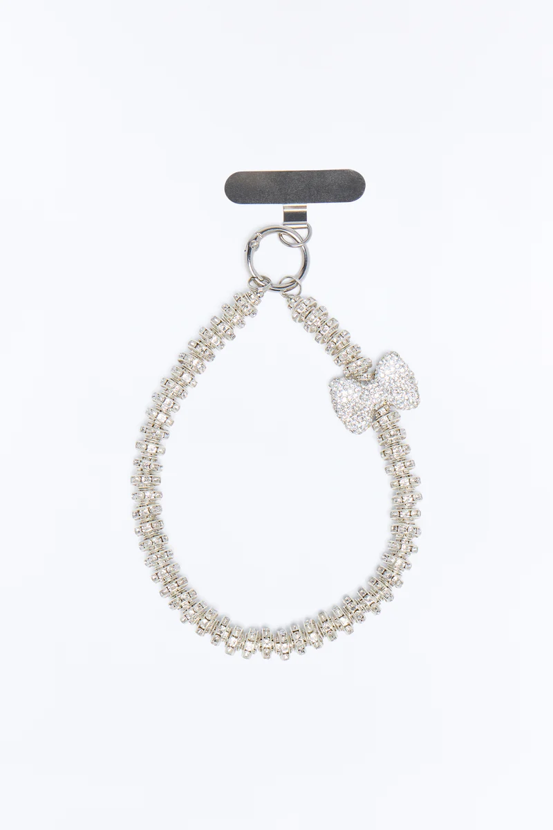 All The Shiny Things Rhinestone Phone Wristlet - Silver
