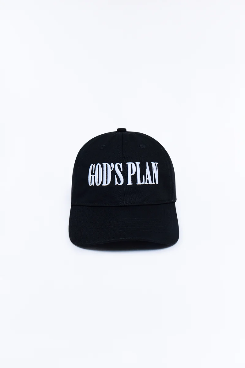 God's Plan Baseball Hat - Black/White