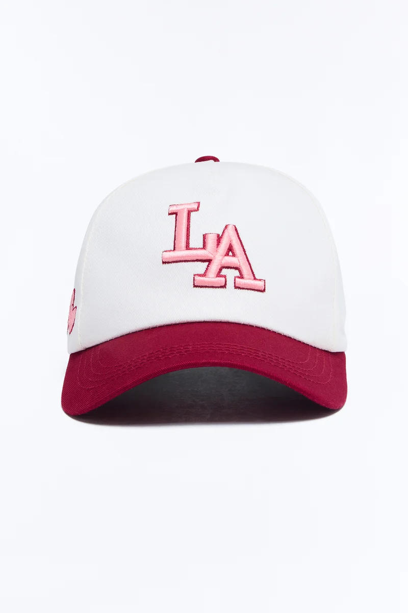 LA Has My Heart Baseball Hat - Burgundy/combo