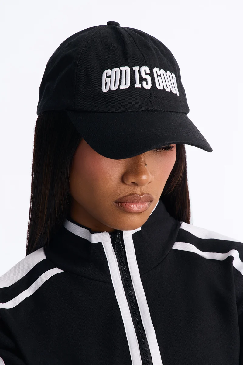 God Is Good Baseball Hat - Black/White