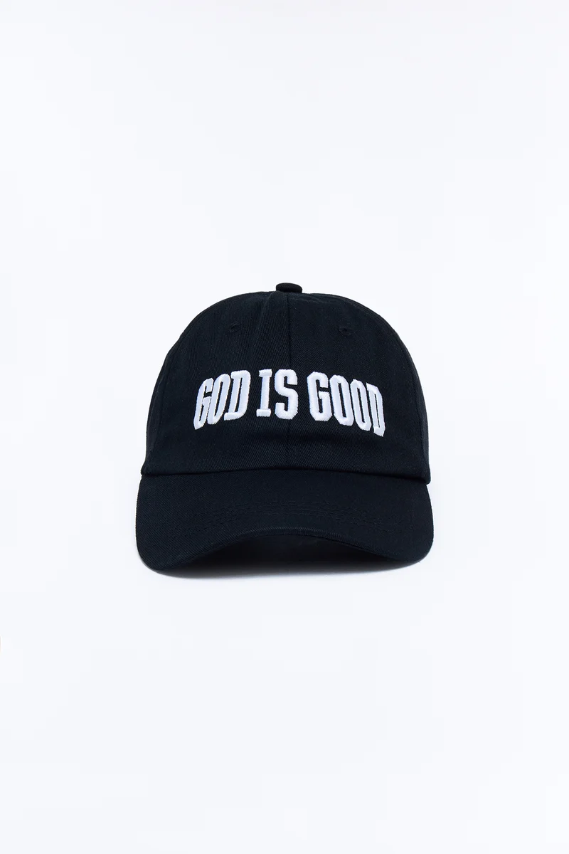 God Is Good Baseball Hat - Black/White