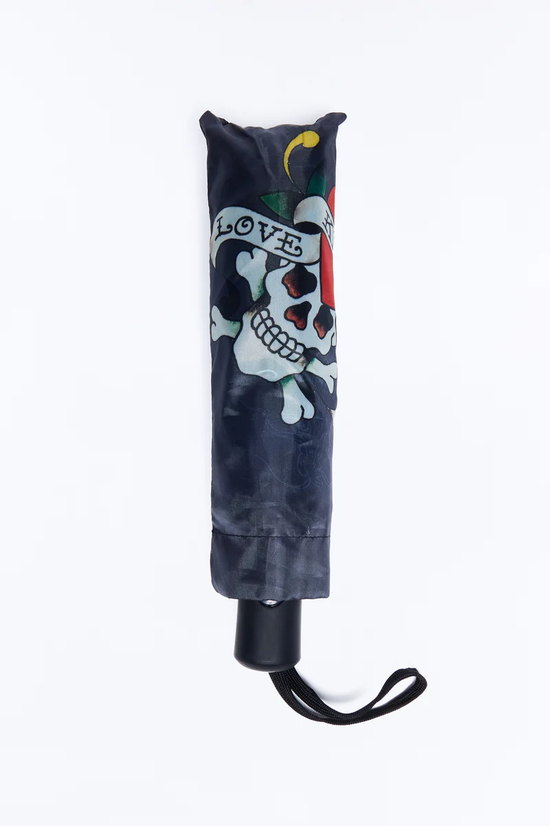 Ed Hardy Love Skull Umbrella - Black